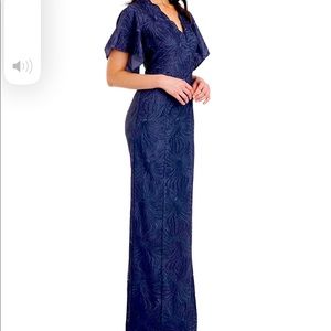 JS Collections Drina V-neck Column Gown - Size 14 - Black Iris - new with tags